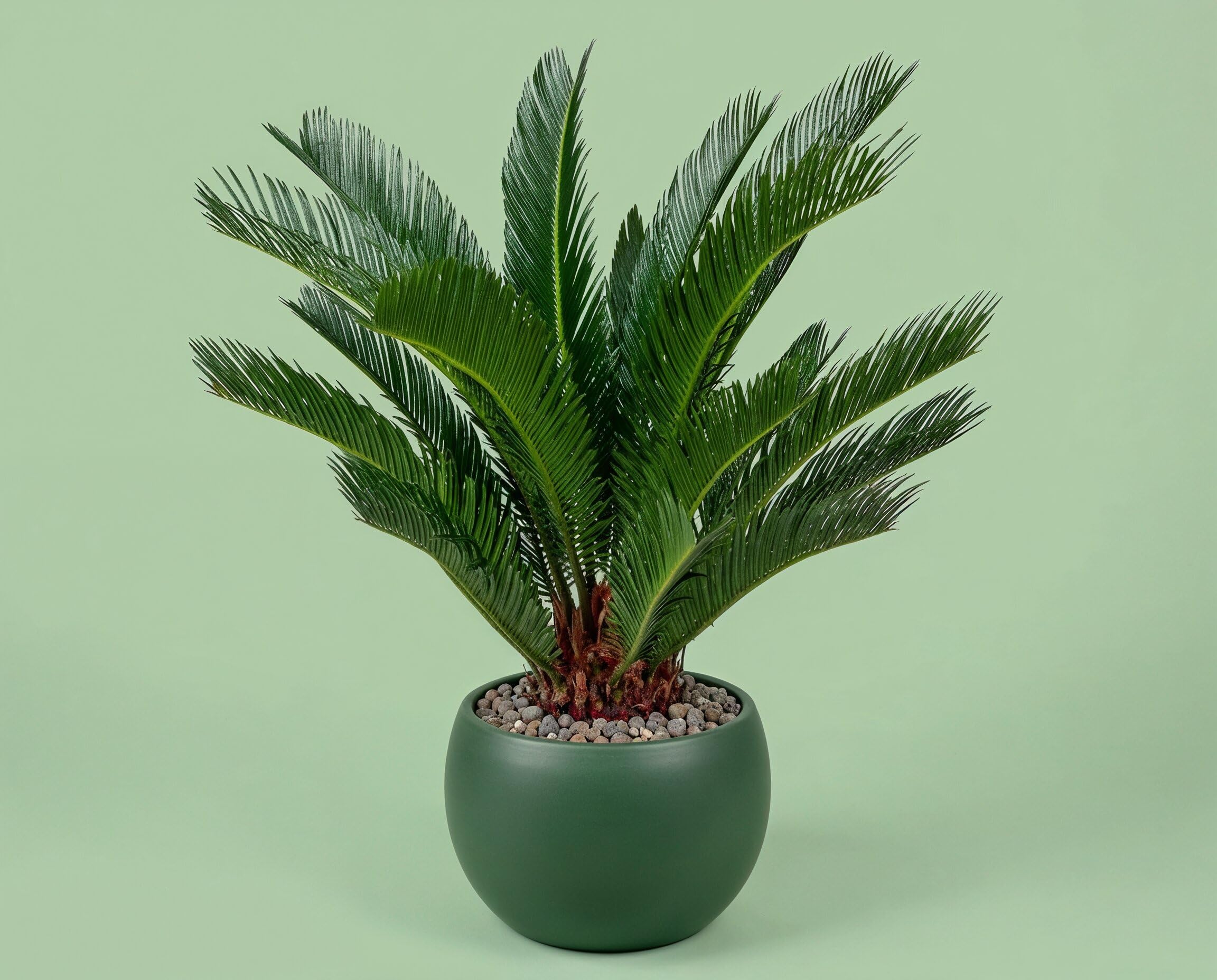 Cycas revoluta Palmfarn - Urzeitpflanze mit palmenartiger Blattkrone - pflegeleichte exotische Zimmerpflanze - robuste Cycadee aus Japan im 17 cm Topf, ca. 55 cm