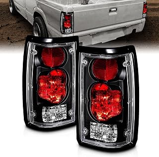 AmeriLite Black Euro Tail Lights for 1986-1993 Mazda B2000 Seried Pick Up Truck - Passenger and Driver Side