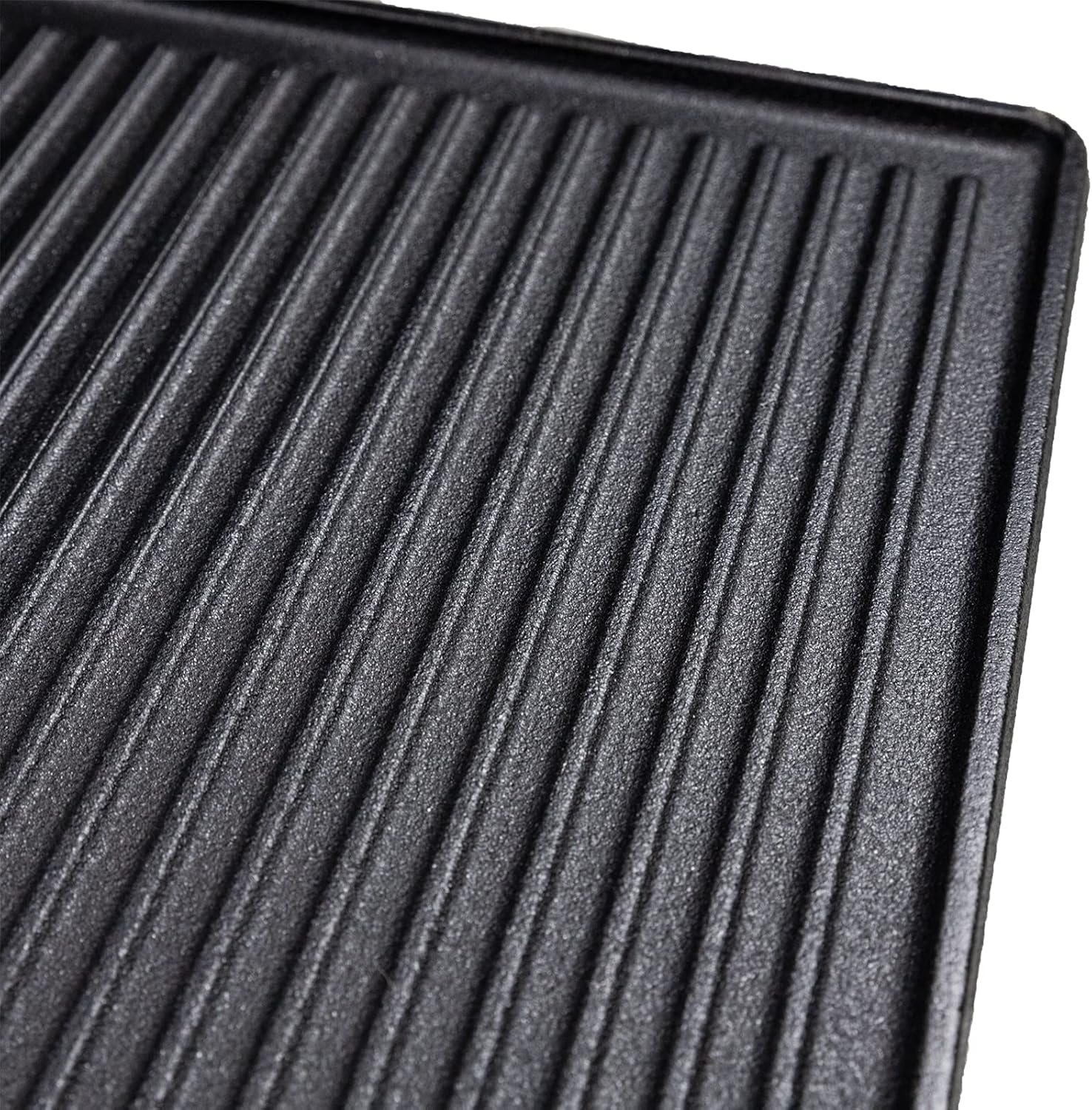 GP1 Piastra girevole in ghisa per barbecue serie PRO/RED, accessorio universale, 4,15 kg, 40 x 30 cm, smalto scanalato e liscio, nero massiccio