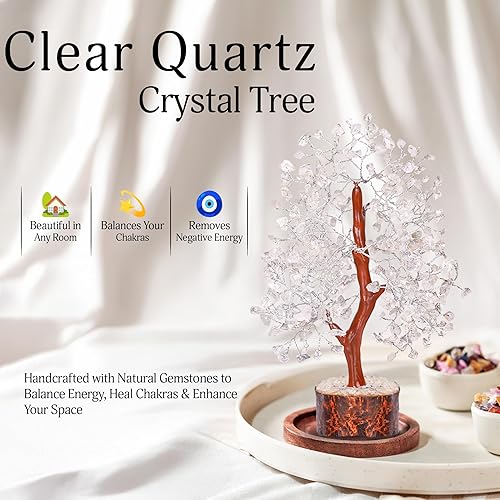 Miniatura 176 de YATSKIA - Árbol de cristal turquesa Feng Shui, alambre, bonsái Buhha, estatua reiki, Chakra curativo energía positiva, buena suerte dinero regalos