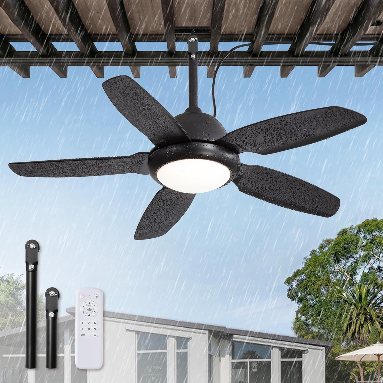 42 Inch Waterproof Outdoor Ceiling Fan with Lights
