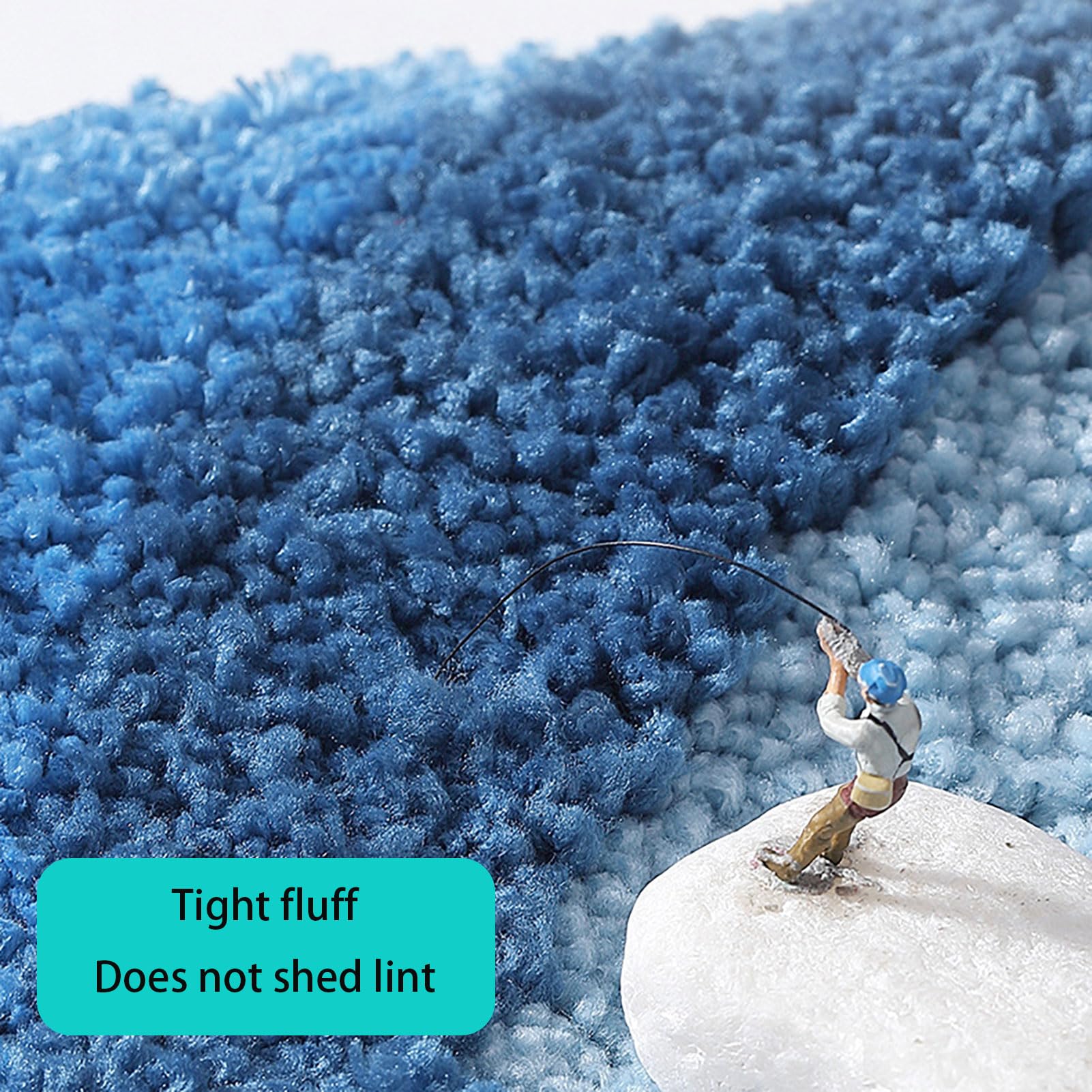Badvorleger rutschfest, Badezimmerteppich Waschbar, Duschvorleger Schnelltrocknend, Badteppich Hochflor, Badematte Absorbierender, für Dusche, Badewanne und Toilette (Blue 50x80cm)