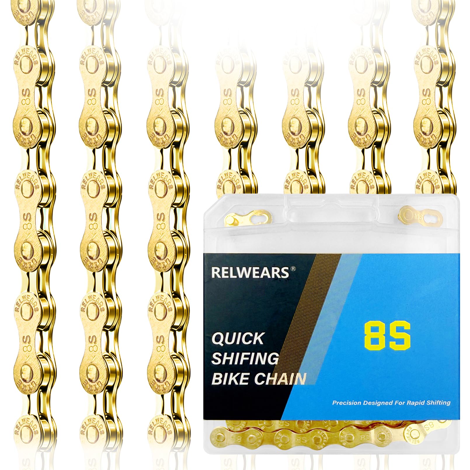 Amazon.com: Gold Bike Chain 6/7/8 Speed Bike Chain,1/2 x 3/32 Inch