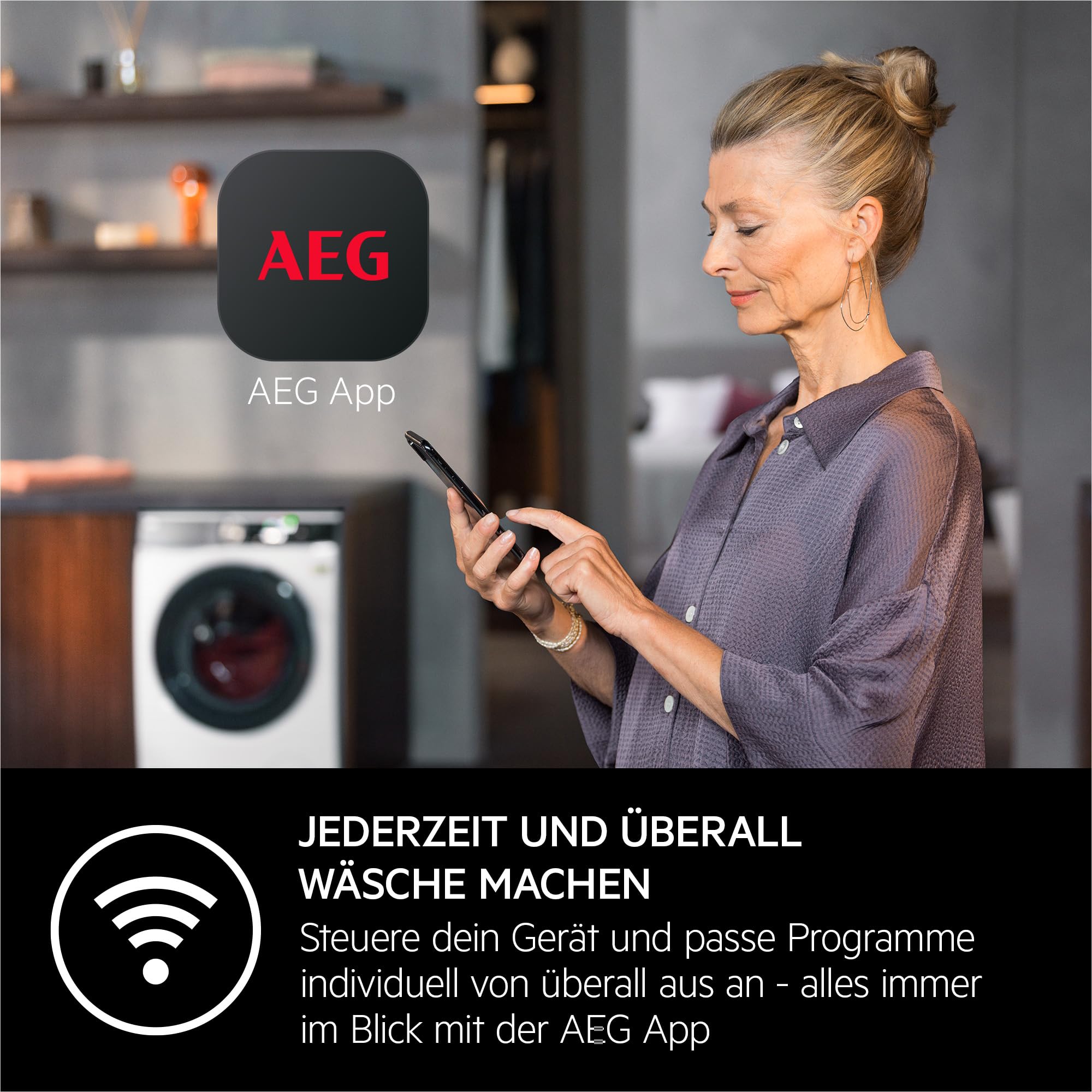 AEG WiFi Waschmaschine 10kg, Serie 9000 AbsoluteCare-SoftWater - Farbschutz & Faserschonung, A, Dampf-Programm–Weniger Bügeln & Mehr Frische, Mengenautomatik, Trommelbeleuchtung, 1400U/min, LR9WW80400