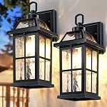 14 '' Dusk to Dawn Outdoor Lights for House 2 Packs, Black Exterior Light Fixtures Porch Light Wall Mount, Waterproof Sconce Lights Outside, Modern Outdoor Lighting Wall Lanterns for Garage Patio