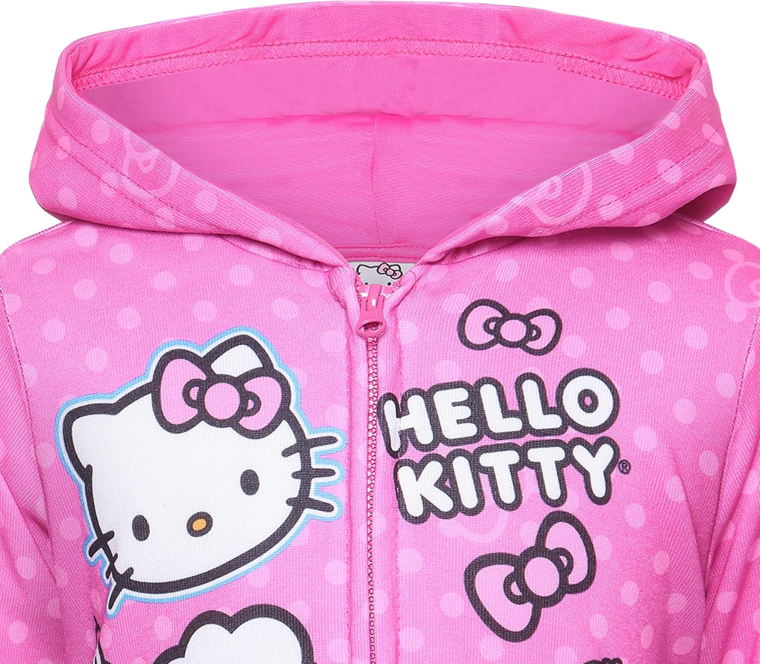 Hello Kitty Girls Zip Up Hooded Sweatshirt for Infant, Toddler and Little Kids - Image 3
