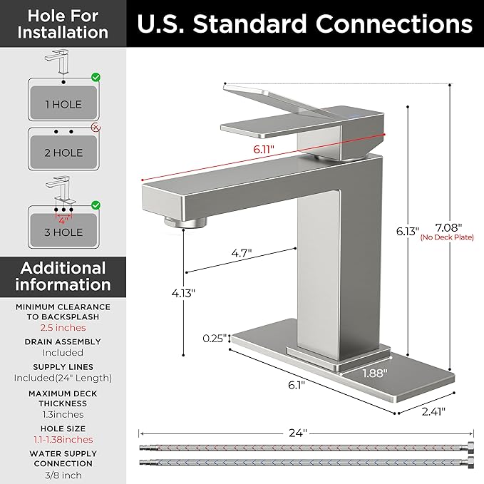 Grifería Lavamanos Monocomando 1 Hueco Acabado Plateado miniatura 3
