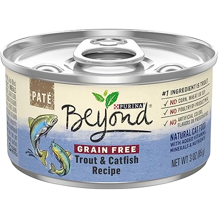 Purina Beyond Grain Free, Natural Pate Wet Cat Food, Grain Free Trout & Catfish Recipe - (12) 3 oz. Cans
