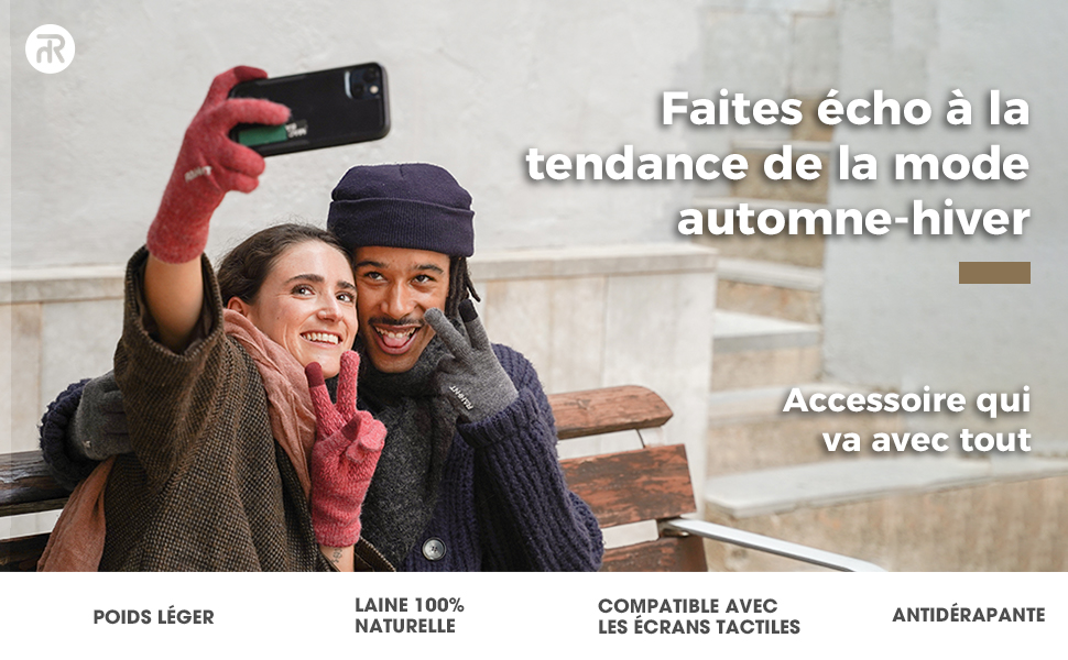 Gants D'hiver En Laine Mérinos - Touchscreen, Antidérapants, Unisexe - Pour Cyclisme, Conduite, Sports - Taille XS à XXL - 10
