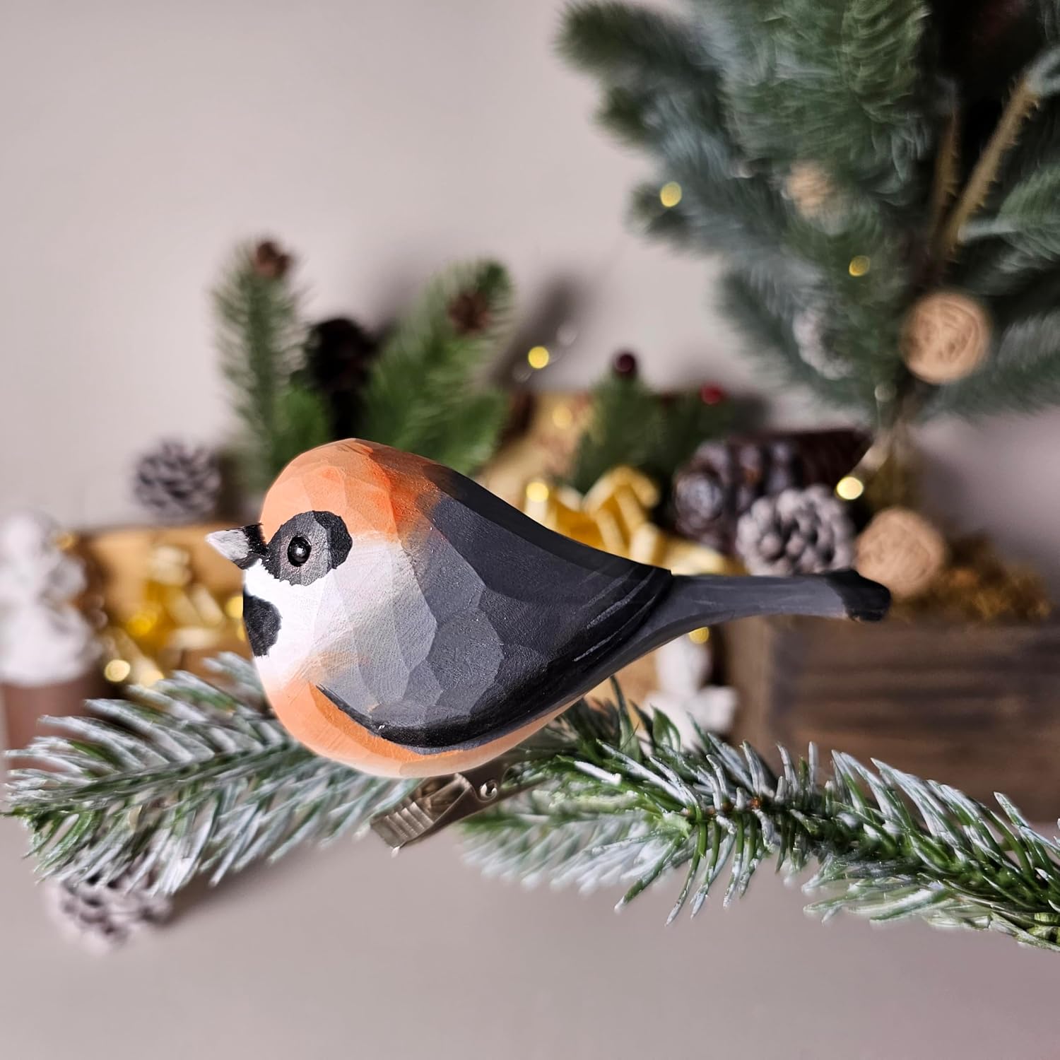 ClipOn Bird Ornaments for Christmas Trees, HandPainted