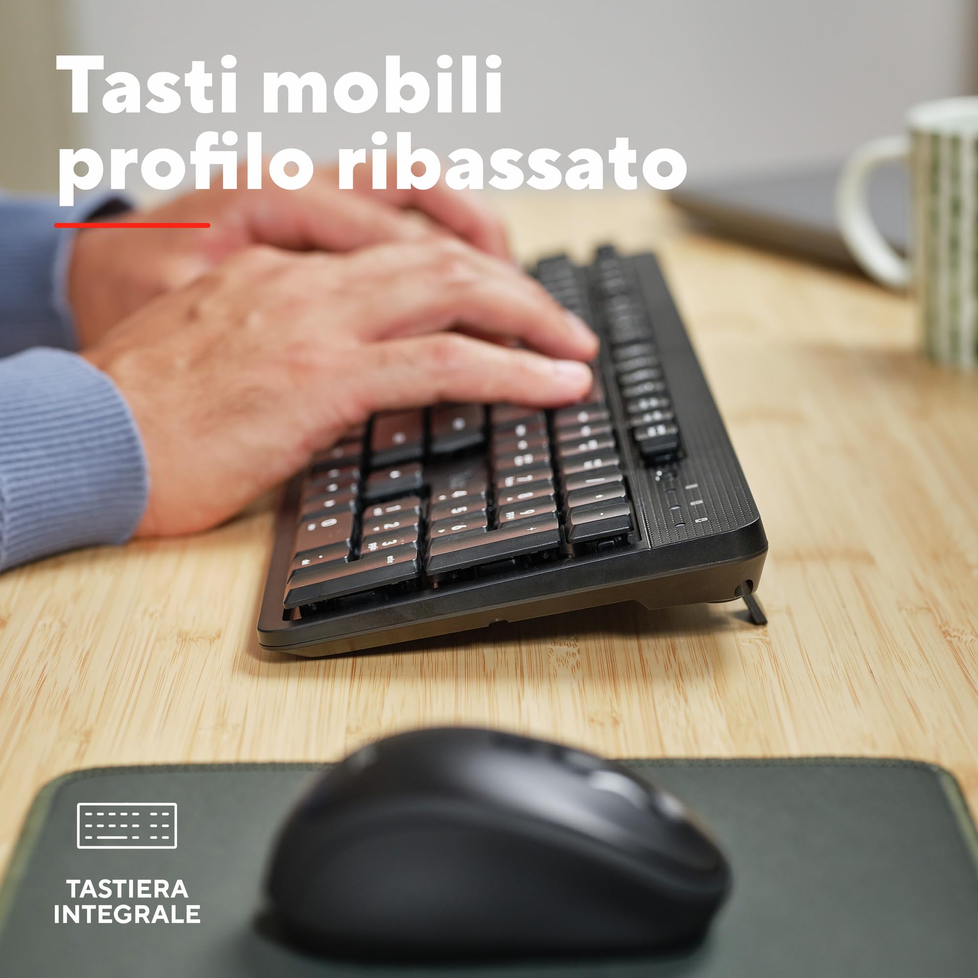 Trust Ody II Tastiera Wireless Silenziosa Layout Italiano QWERTY, Tasti a Profilo Ribassato, Resistente agli Schizzi, Ricevitore USB 2.4GHz, Tastiera PC Senza Fili, Keyboard per Laptop, Mac - Nero