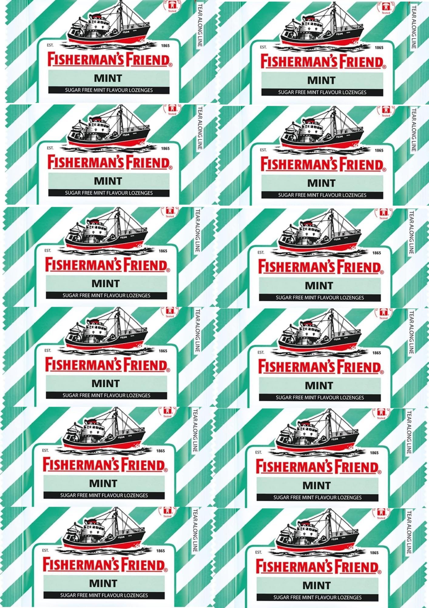 Fisherman's Friend Mint Flavour Lozenges 25G (Pack of 12)