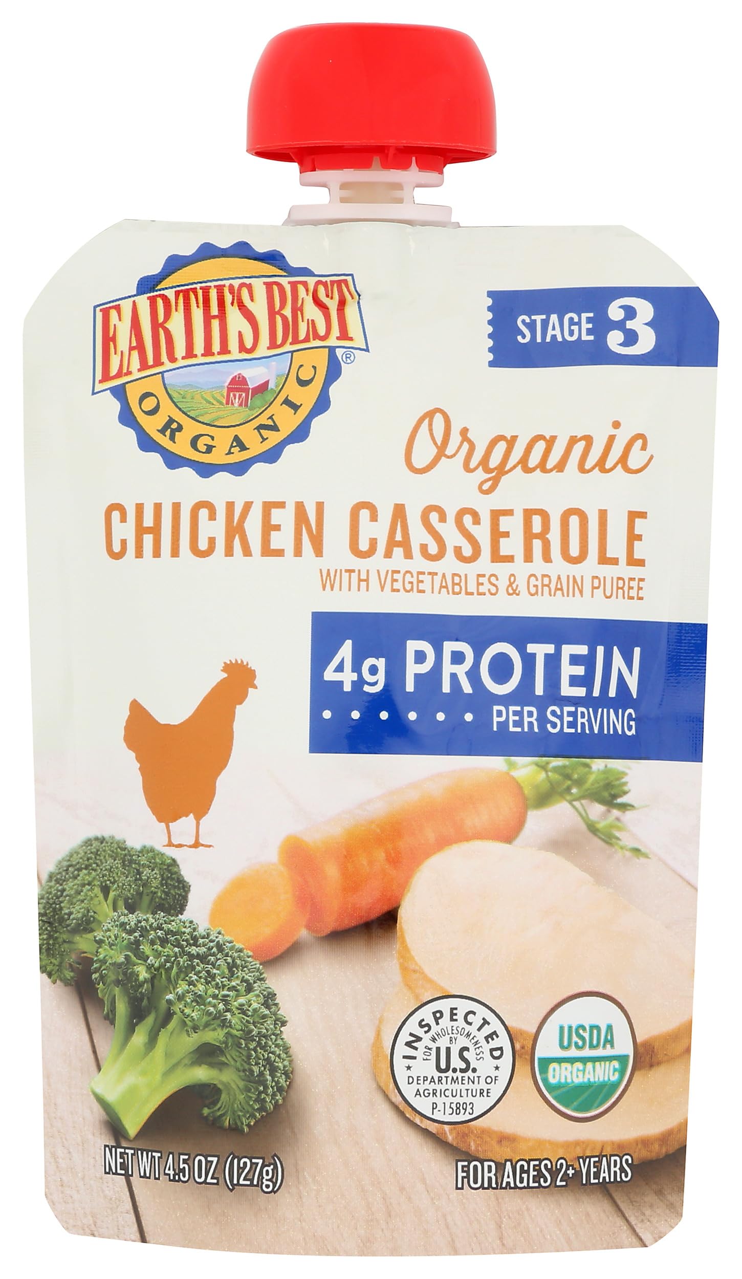 Earth's Best Organic Chicken Casserole With Vegtables & Rice, 4.5 Ounce