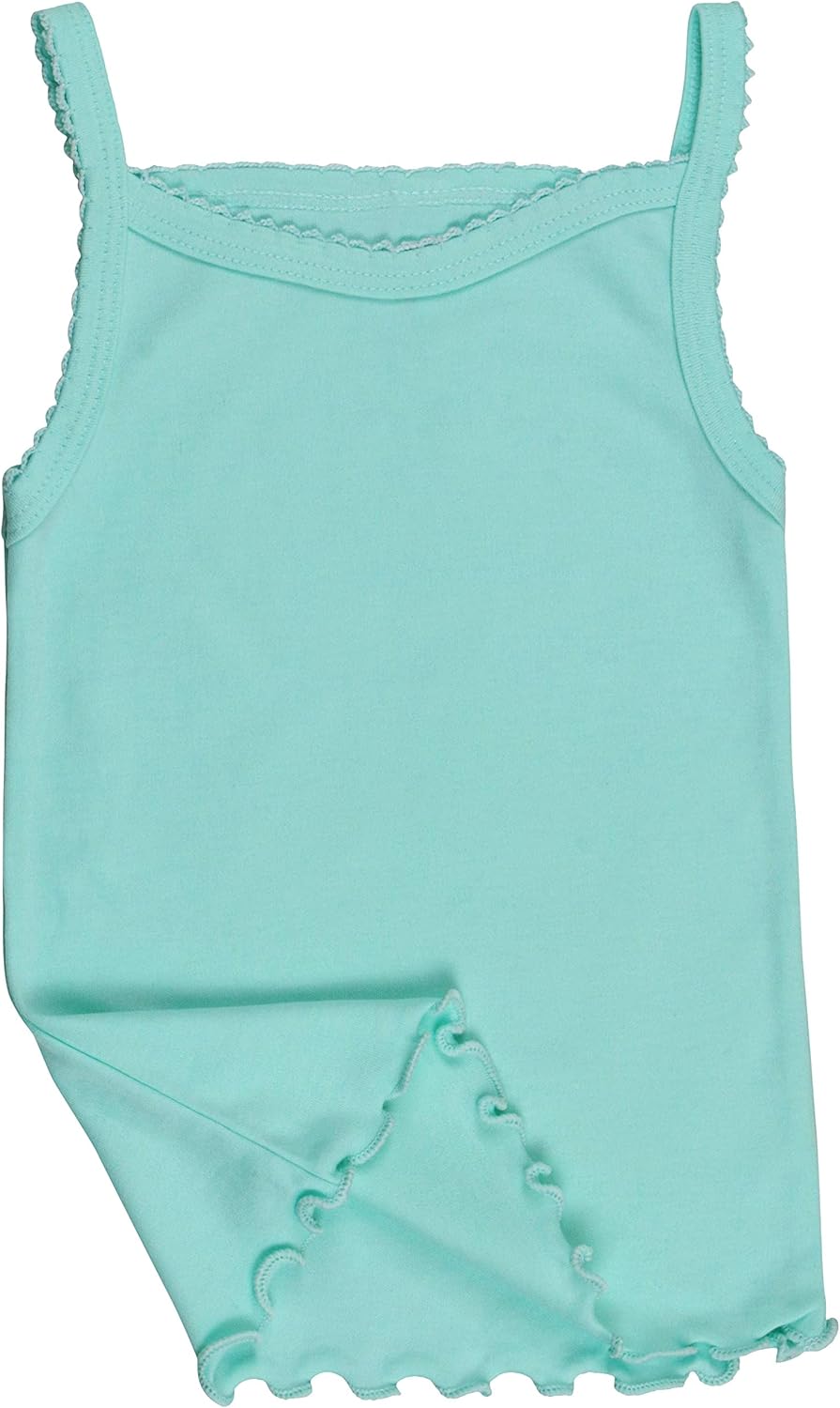 Miniatura 4 de ToBeInStyle - Camiseta sin mangas para niña con tirantes delgados y dobladillo fruncido, 4 unidades