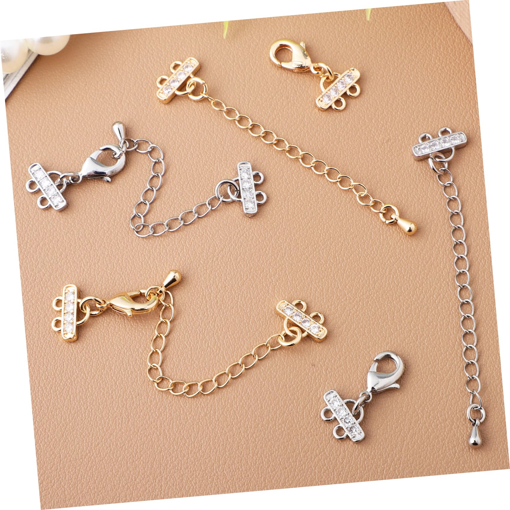 Tofficu 5 Set Estensori Della Catena Della Cavigliera Collane Bracciali Braccialetti Slap Artiglio Moschettoni Gioielli Che Fanno Anelli Di Salto Fornitura Fai -da -te Rame 10 Pezzi * 5