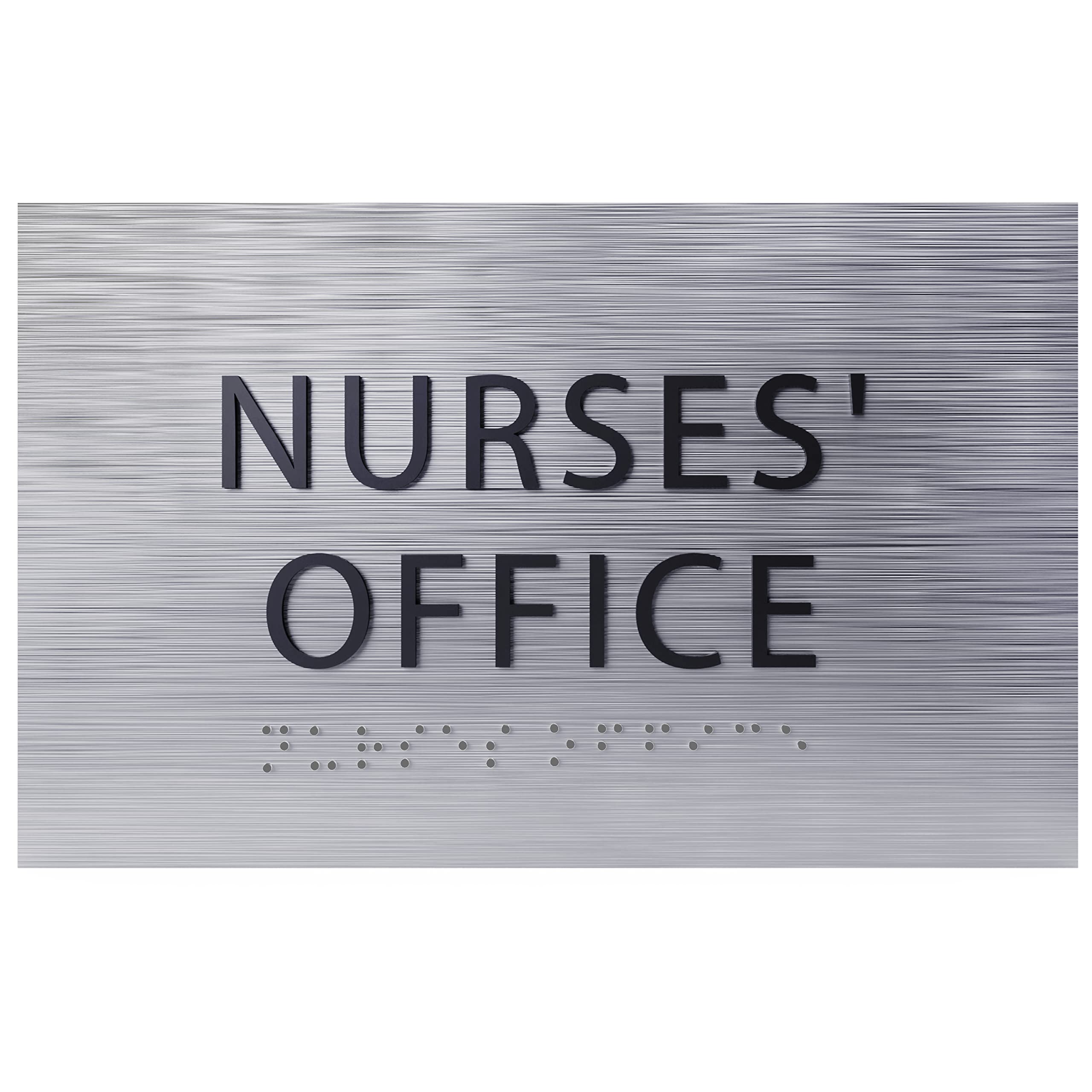 ADA CENTRAL SIGNS - 6" X4" Nurse’s Office Sign - ADA Compliant Tactile Graphics Grade 2 Braille Text | Wall Mount Plastic Room Signs for Medical