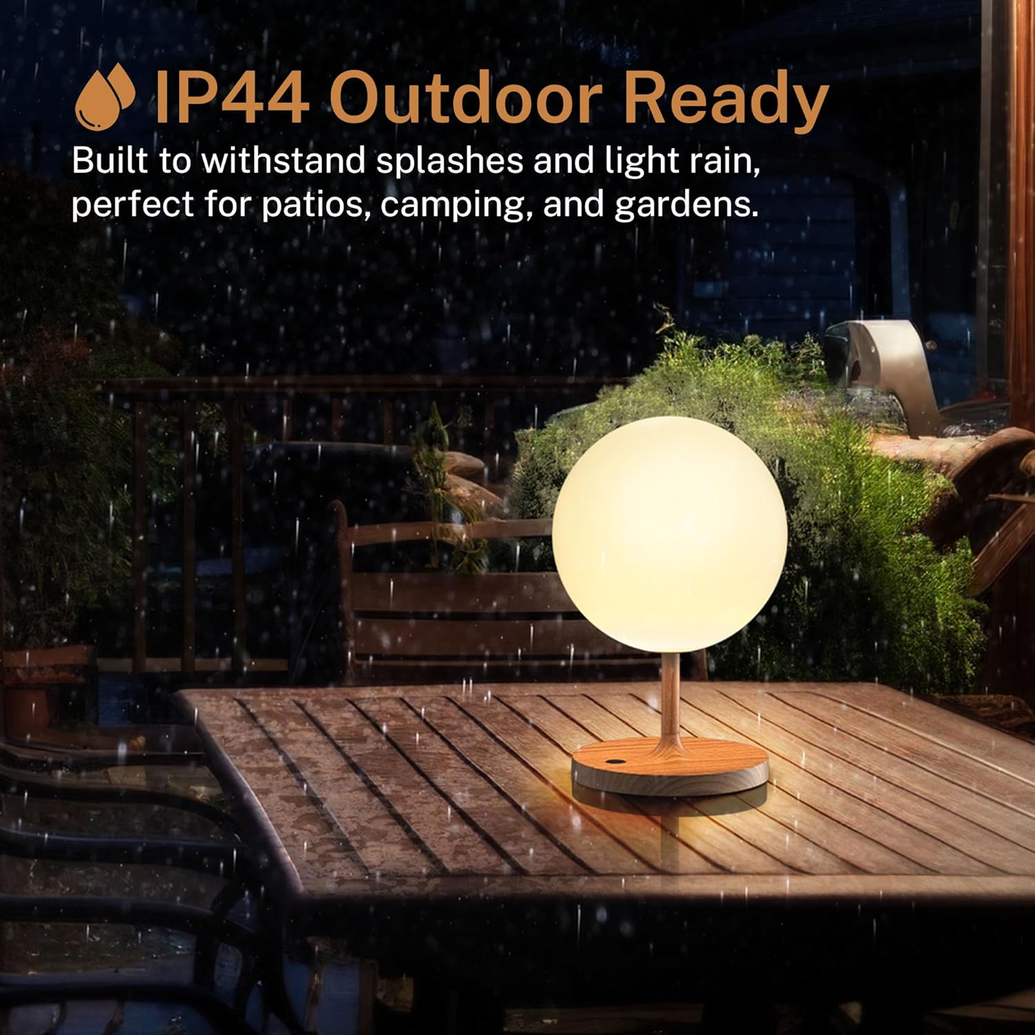 Cordless Lamp, 5000mAh Battery Operated Rechargeable Table Lamp with Power Bank, Touch Dimmable 3 Color Temperatures, IP44 Waterproof Shower Lamp for Kitchen, Bathroom, Indoor Or Outdoor Use 9.6in