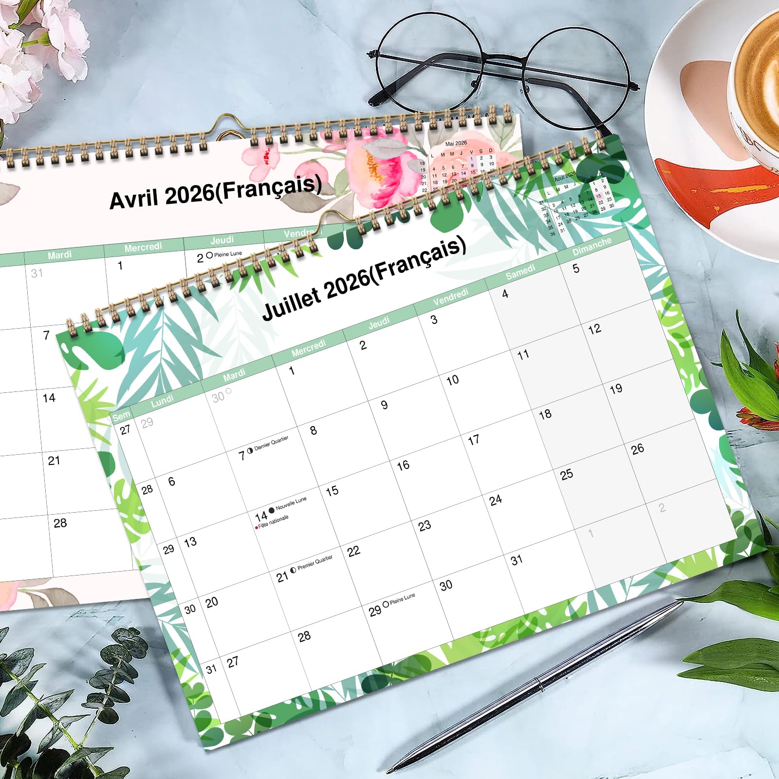 Calendrier Multicolore 55 X 40,5 Cm Septembre 2025 à Décembre 2026 - Multicolore