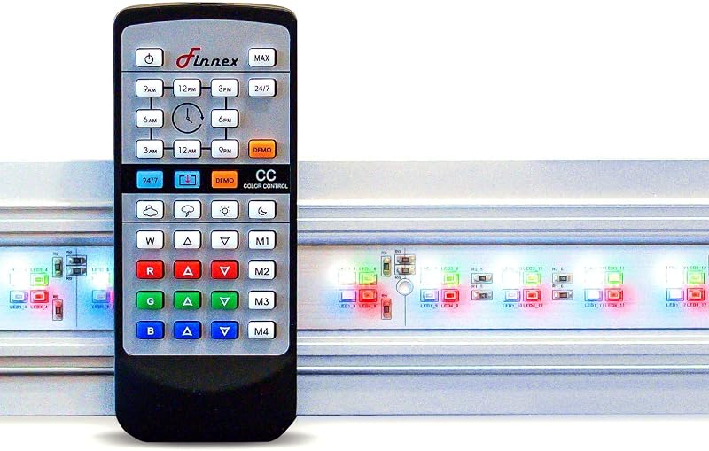Finnex Planted Plus True 24/7 + HLC luz LED para acuario, luz automatizada de espectro completo para pecera, LED de planta de color rojo intenso de 660 nm, 20 pulgadas, (HLC-20)