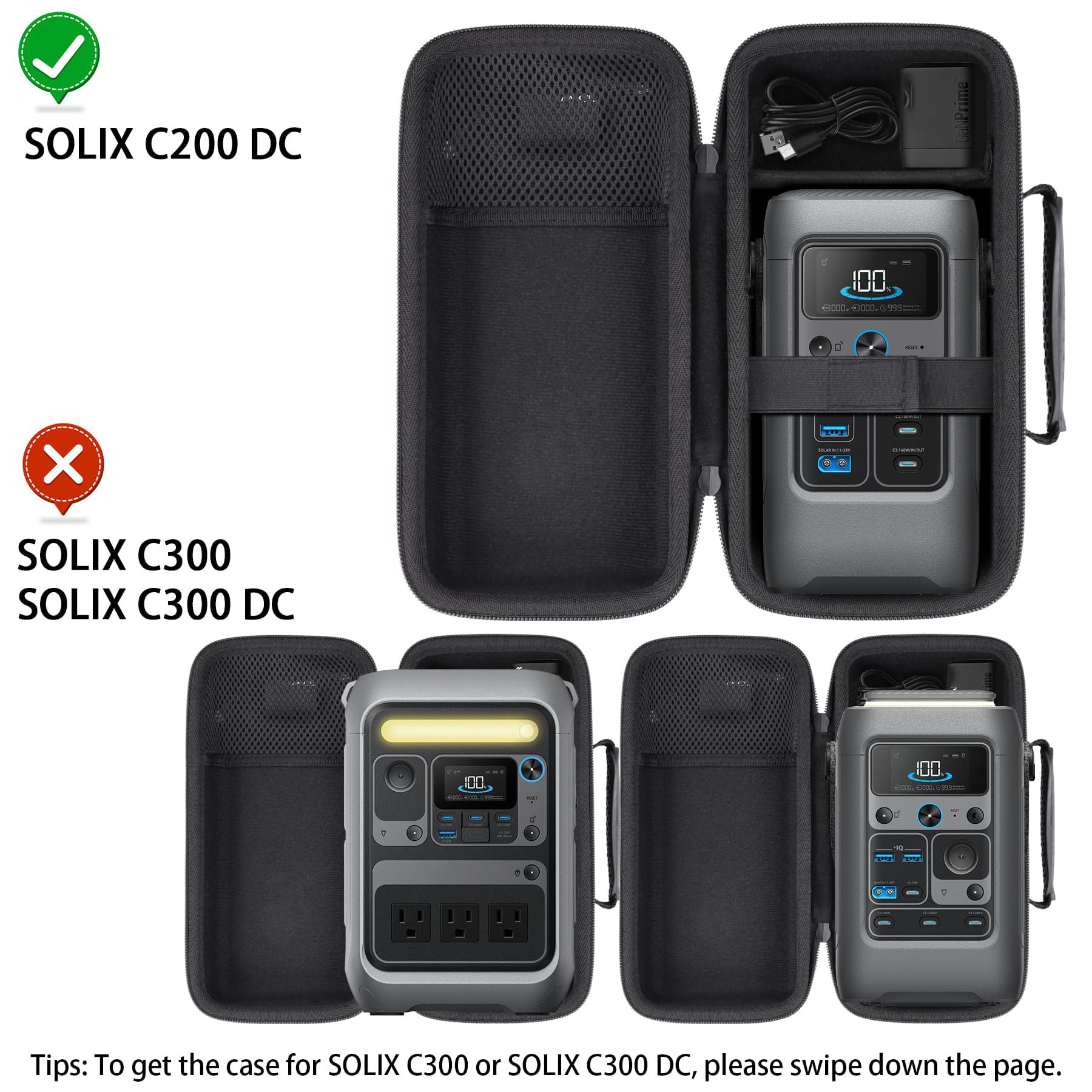 co2CREA Duro Viajar Caja Estuche Funda para Anker SOLIX Estación Eléctrica Portátil Outdoor Generador Solar(Funda Solo,Case Only)