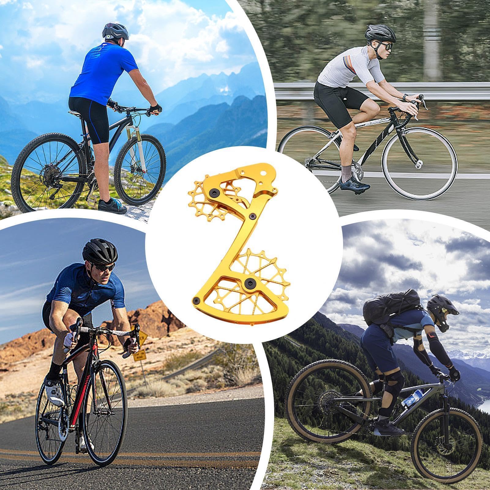Deragliatore per Bici da Strada Puleggia guida in lega alluminio | Piastra guida Puleggia deragliatore in lega alluminio con cuscinetti ceramici di sostituzione per accessori ciclismo