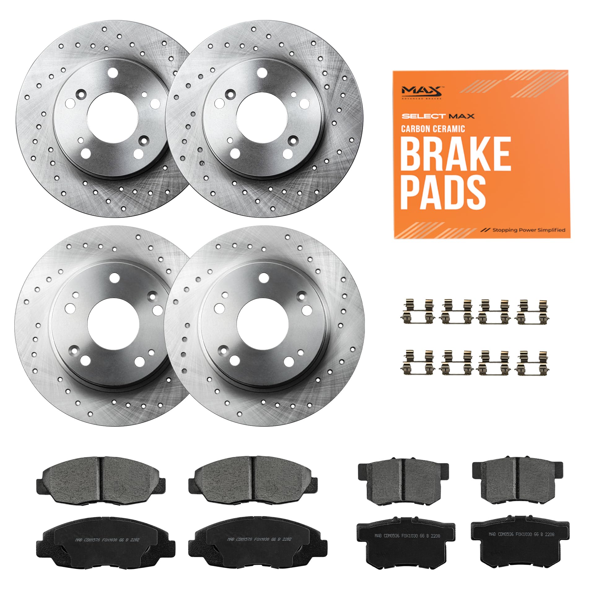 Max Advanced Brakes Front &amp; Rear Brake Kit For Honda Civic