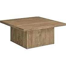 Coaster Home Furnishings Zetta Square Cocktail Living Room Coffee Table Engineered Eco-Friendly Wood Look Laminate Veneer Rustic Farmhouse Mango Brown 708068