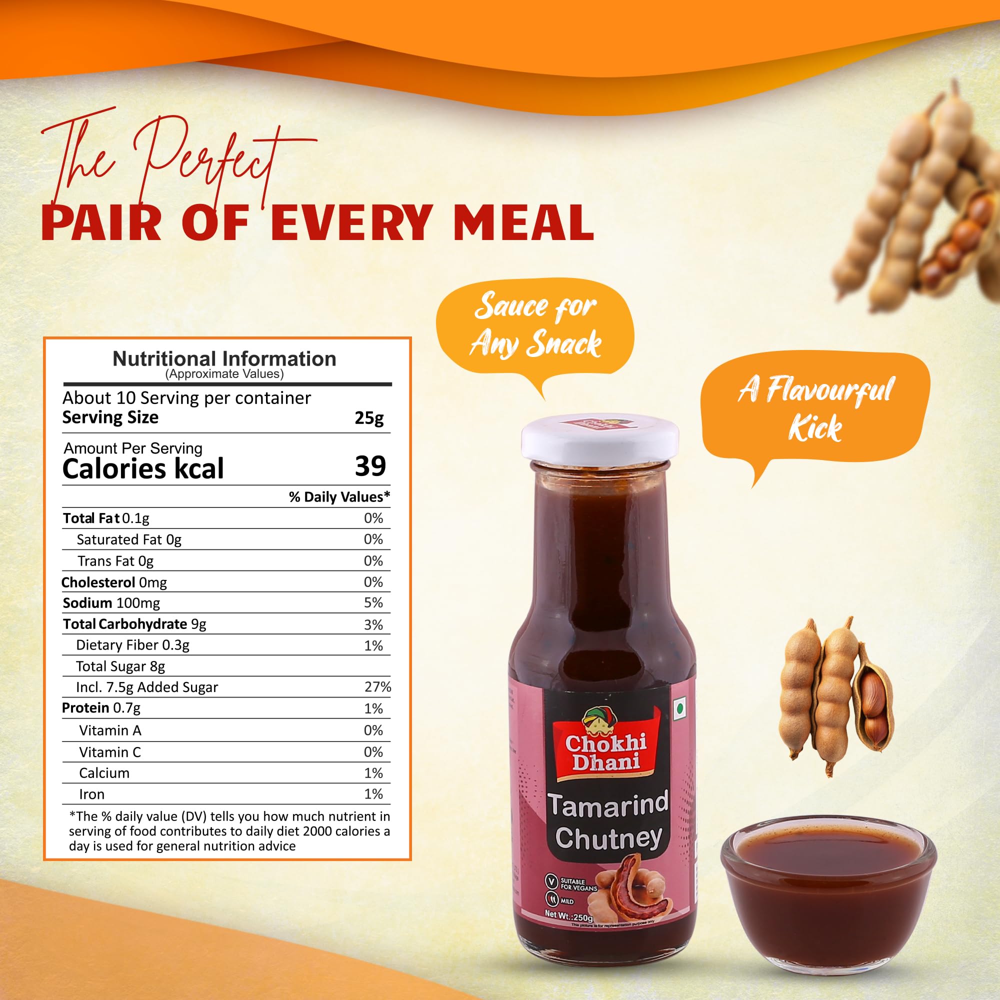 Chokhi Dhani Tamarind Chutney (250g) | Imli Chutney | Sweet, Tangy & Mild | Essential for Chaat & Samosas | Vegan-Friendly 3