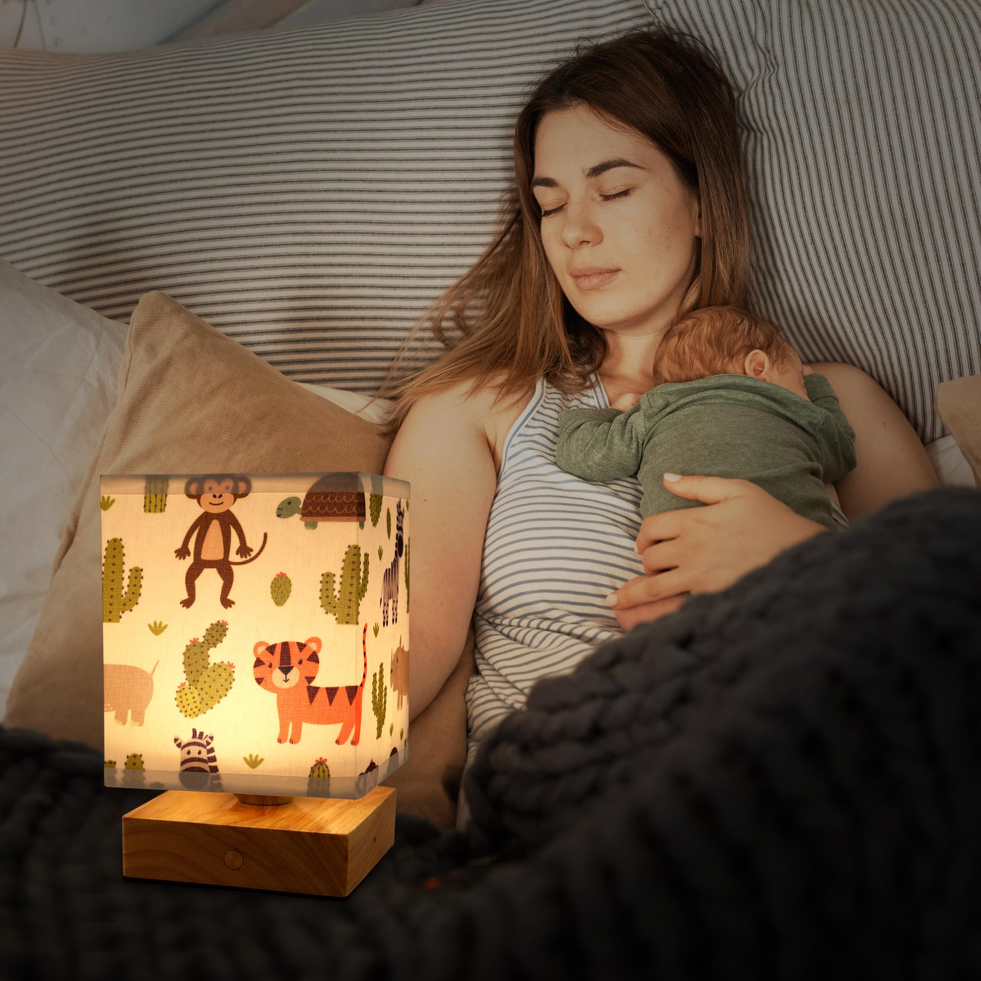 Wetry Lámparas de Mesita de Noche Infantil Recargable Luz Quitamiedos Niños Linterna Bebé Cosas Regalos Recien Nacidos Niño