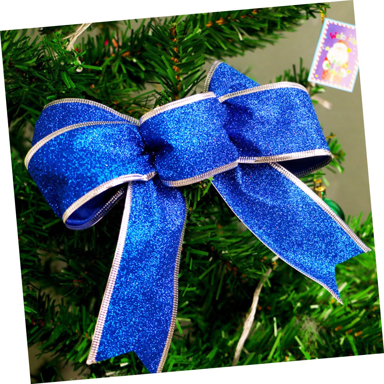 Didiseaon 15piezas Cintas De Raso Azul para Decoración Navideña De Brillantes para Árbol De Navidad y para Decorar Puertas y Mesas