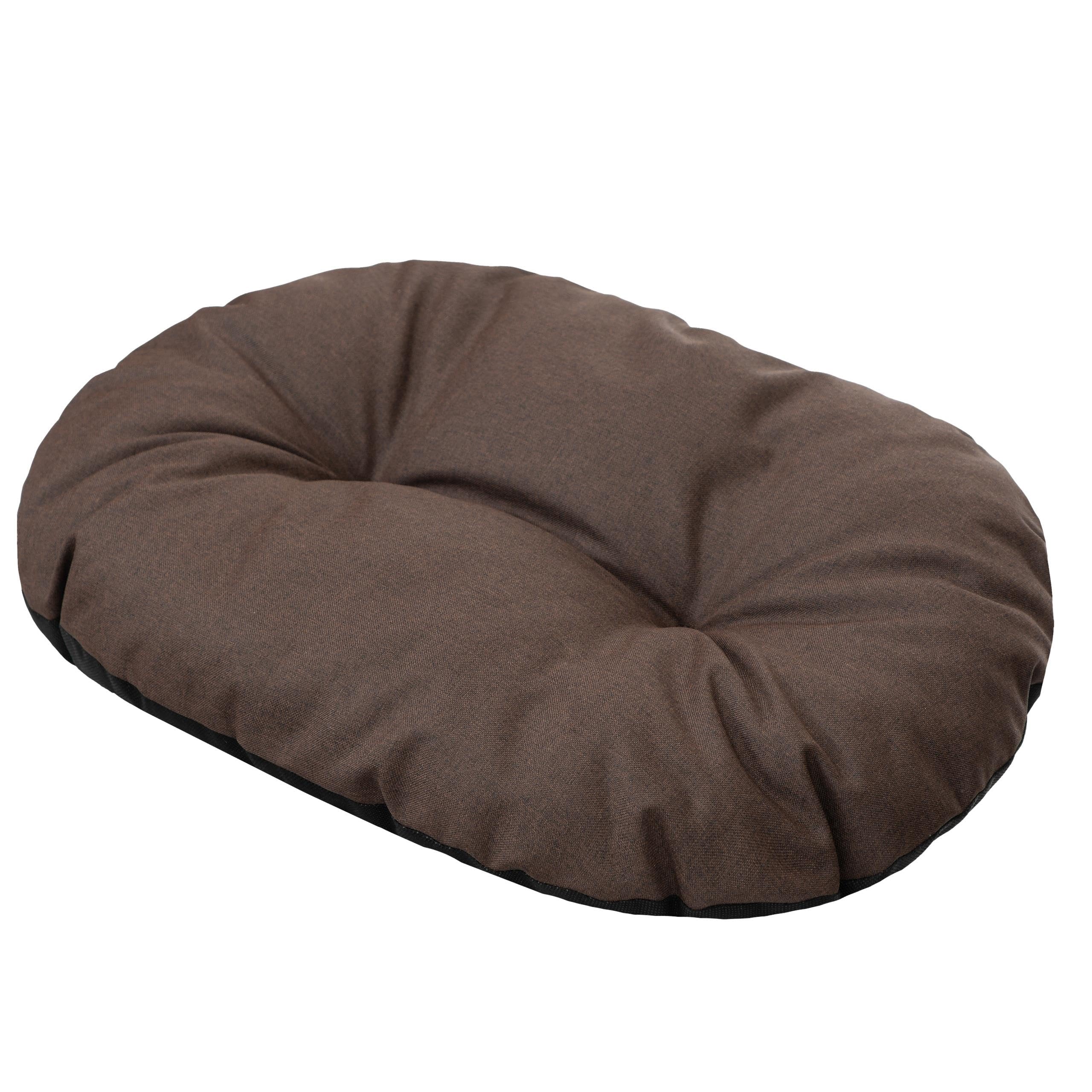 PillowPrim Legowisko dla psa, koszyczek dla małych, średnich i dużych psów, poduszka dla psa, sofa dla psa, łatwe czyszczenie, rozmiar XL, 93 x 74 cm, brązowe z łapami