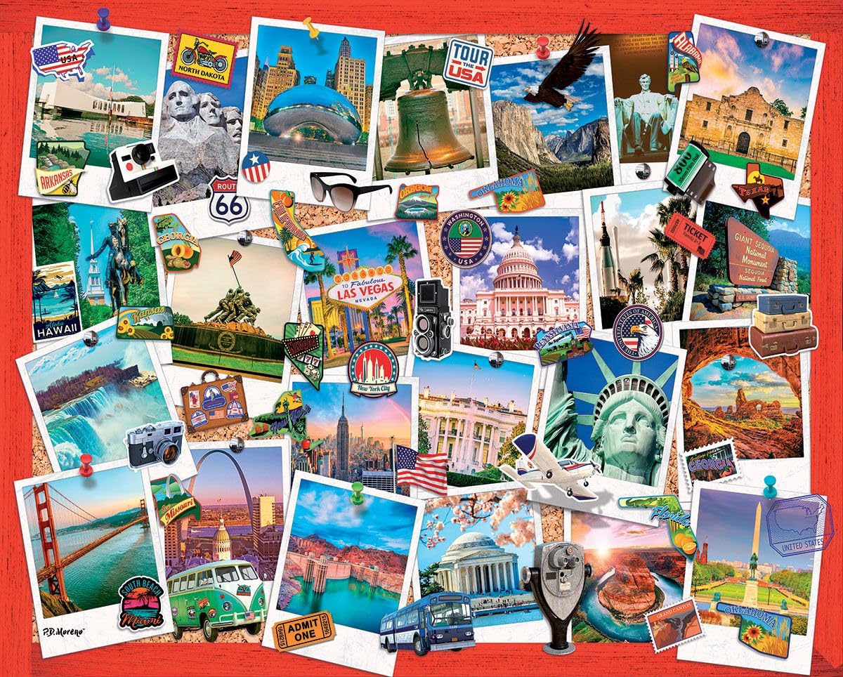 White Mountain Puzzles Snapshot of America - 1000 Piece Jigsaw Puzzle