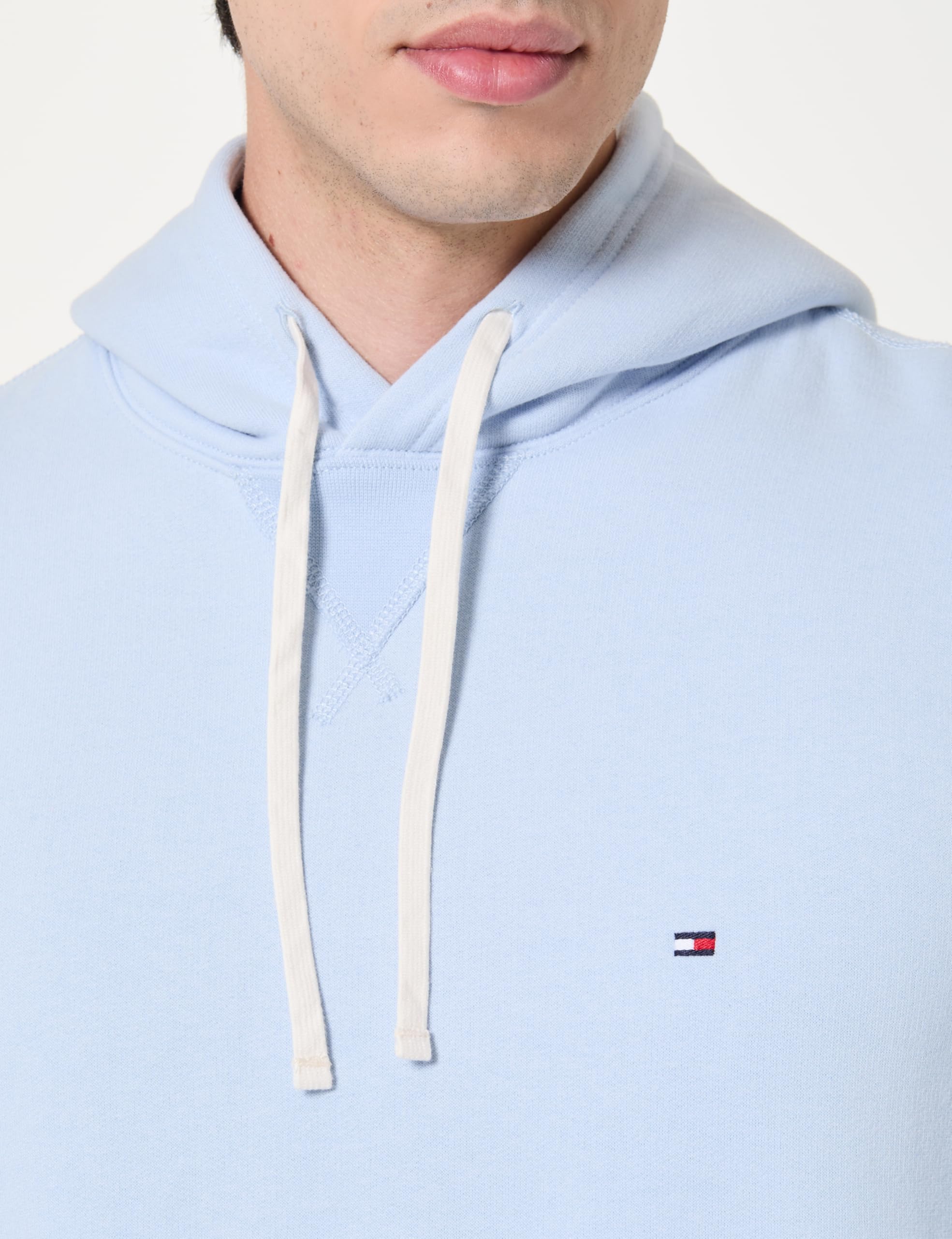 Tommy Hilfiger Męska bluza z kapturem ESS SEZONAL MW0MW39997 Bluza z kapturem, niebieska, M, Niebieski (Breezy Blue), M