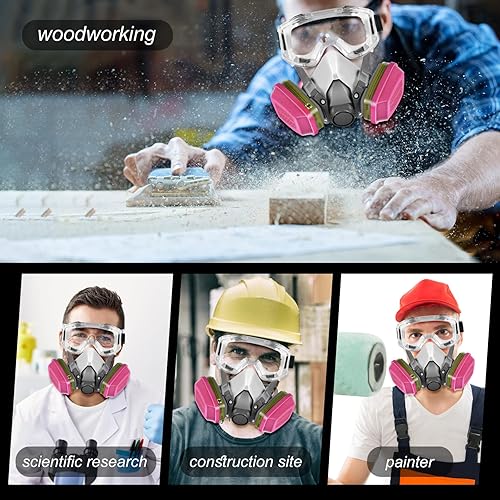 Miniatura 6 de 60926 Filtros respiradores, cartucho respirador P100 para máscara media y completa serie 6000 7000 FF-400, vapores orgánicos, gases ácidos, filtro