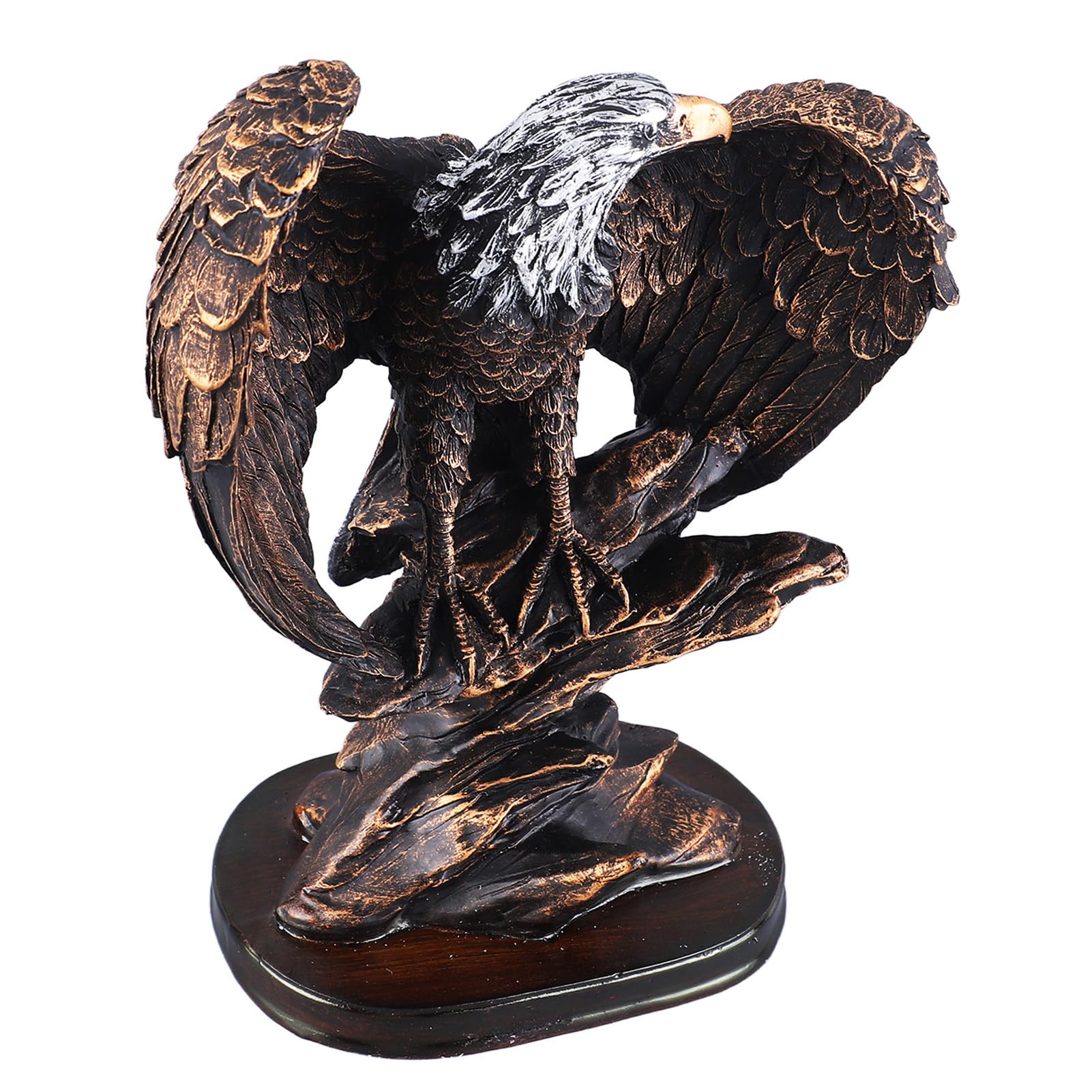 Statua dell'Aquila in Resina, Stile retrò, Bronzo, Pitturato, Autoportante