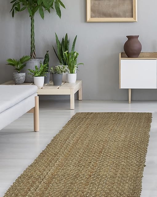 Modern Style Rugs Natural Hand-Woven Jute Rug. Hardwearing Durable Jute Rug. 60x180cm Runner Rug