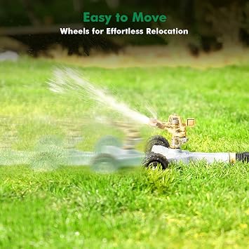 RESTMO Heavy Duty Full Metal Impact Sprinkler with Wheeled Base