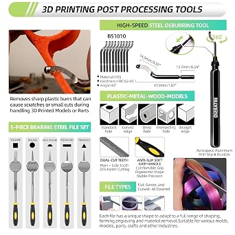 76pcs 3D Printer Tools Kit with Bag, 3D Printer Accessories includes Digital Caliper, Hygrometer, PTFE Tube Kit, Deburring Tool, Scrapers, Nozzle Cleaning, for Bambu Lab, Ender 3, FDM/SLA Printers etc