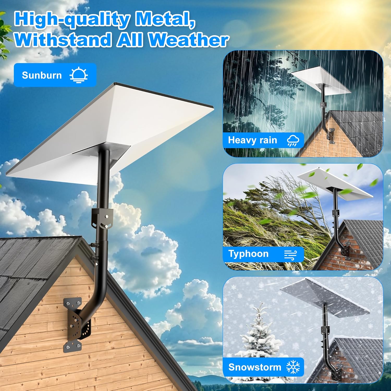 Gen 3 Starlink Mount, 360° Rotation, 180° & 45° Tilt Heavy-Duty Metal Starlink Pole Mount Kit, Retractable, Easy Installation, Rust-Proof, Weather-Resistant for Concrete and Wooden Walls