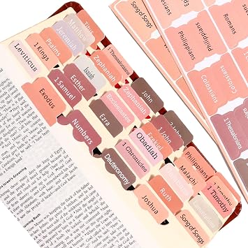 Brown Bible Tabs, Large Print Easy Read,Old & New Testament, 90 Index Tags