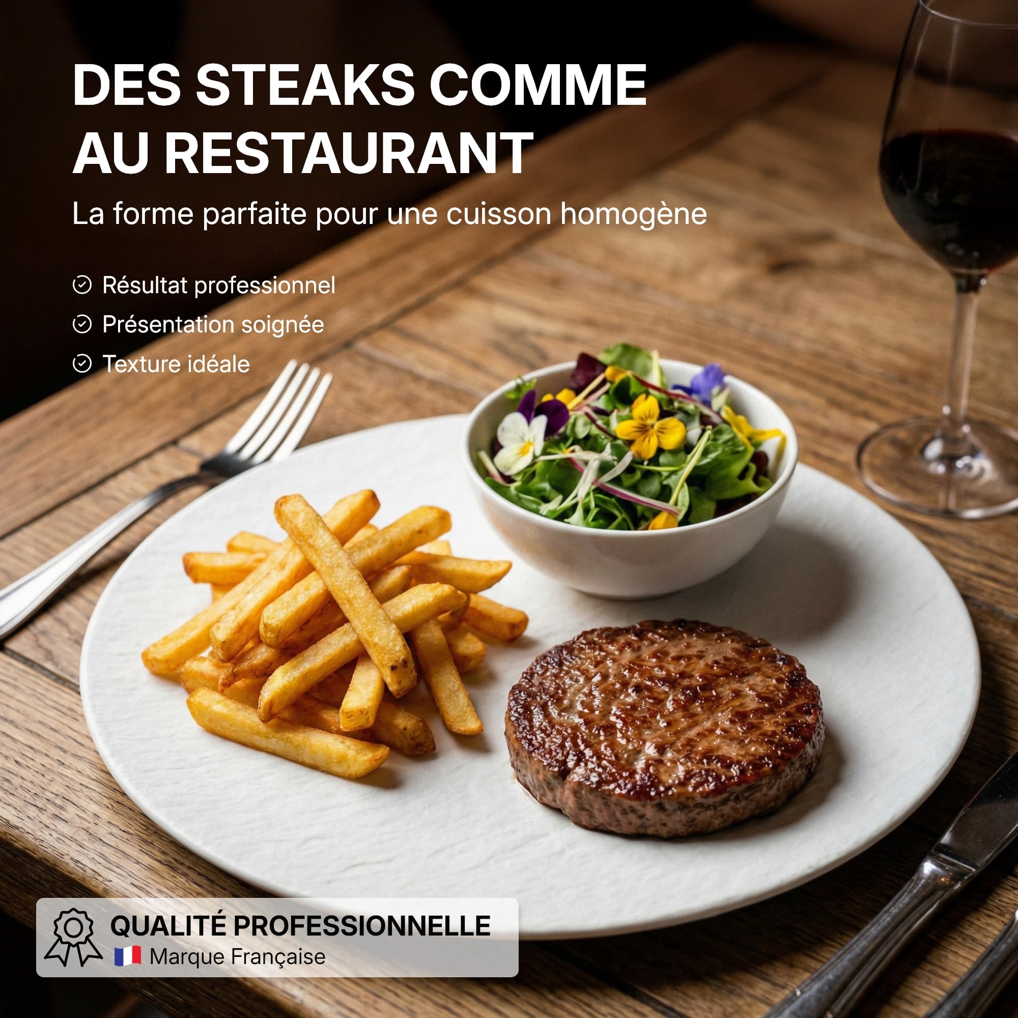 Reconstitueur à Steak Ovale en Inox 172 ml Gris Spécial Boucher pour Hamburger