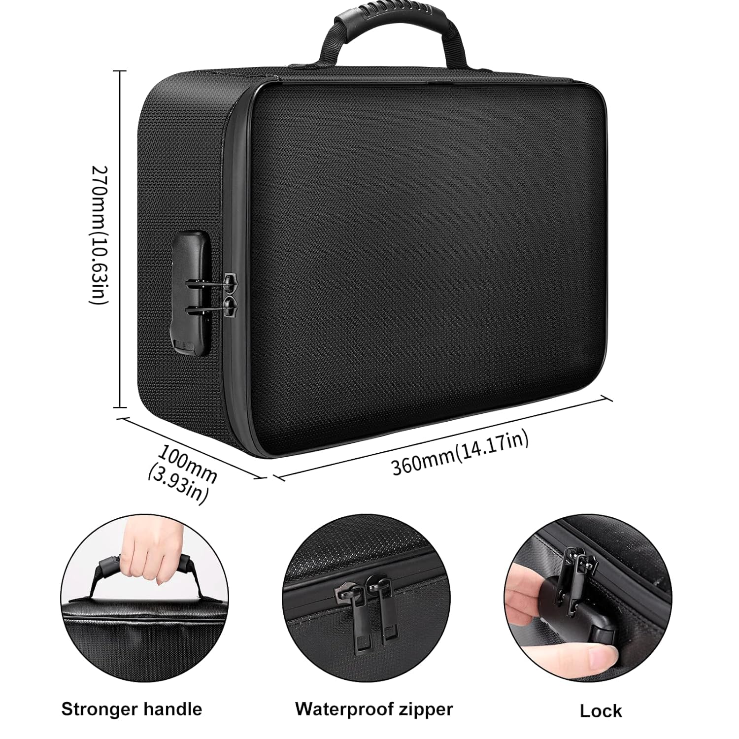 Device Fireproof Document Box, 14.2''×10.6''×4'' Large Capacity 3