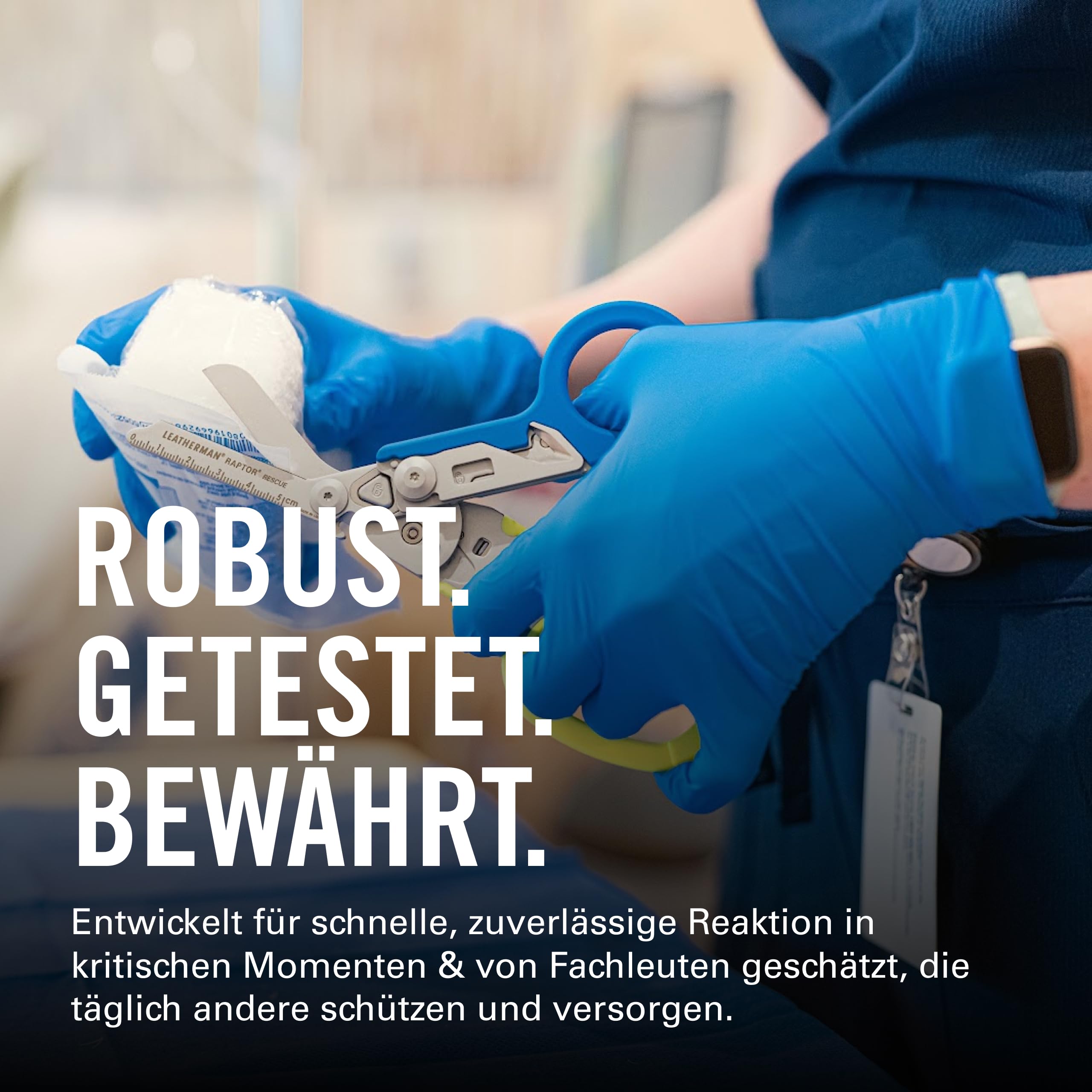 LEATHERMAN Raptor Rescue Notfallschere gelb und blau | Klappschere mit Gurtschneider & Glasbrecher, Für Profis, Sanitäter, Feuerwehr