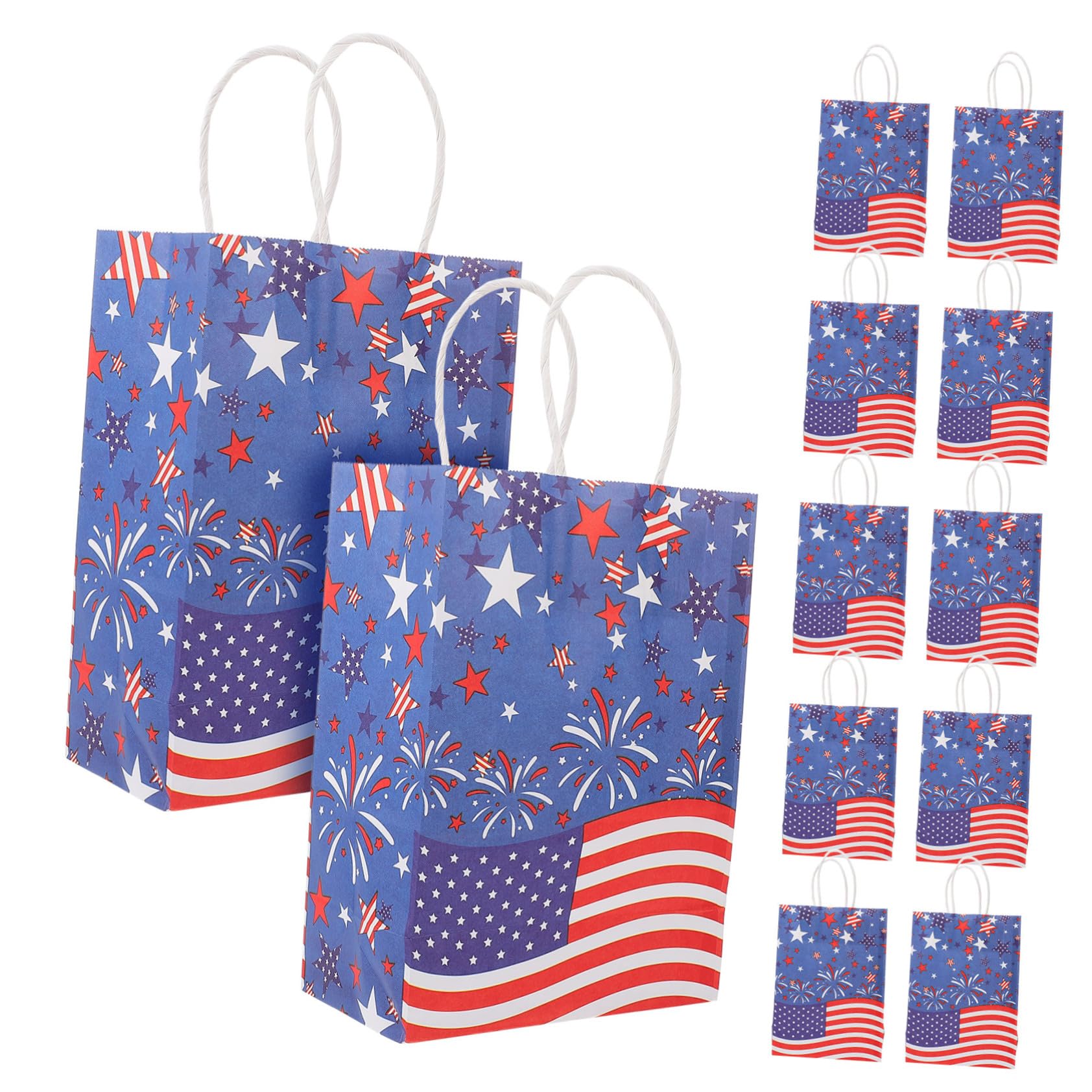 NUOBESTY 4 Sätze Geschenktüte Zum Unabhängigkeitstag Taschen Zum Verpacken Von Geschenken Große Geschenktüte Dekorative n Groß Partytaschen Papier 12 Stück * 4