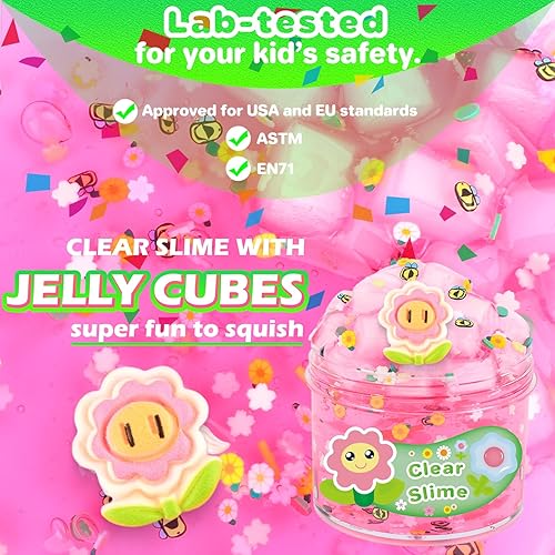 Miniatura 9 de Slime transparente de gelatina de pastel rosa con fresa slime de agua perfumado prefabricado con masilla suave para niños regalos de fiesta de