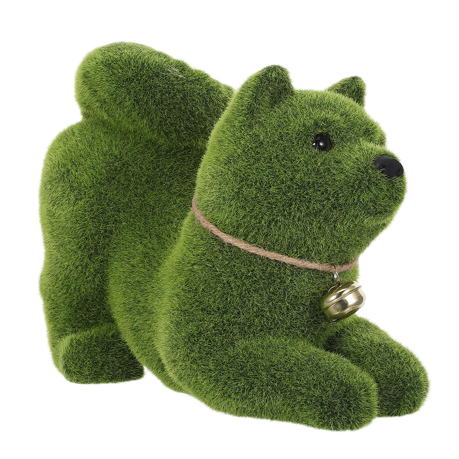 BESPORTBLE Statua Cane da Giardino Realistico Sdraiato, Resina Verde