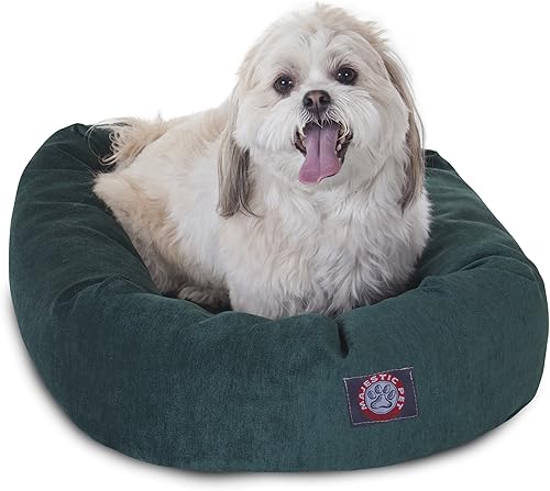 Miniatura 52 de Majestic Pet Cama para perro calmante de microterciopelo de 40 pulgadas, lavable – Acogedora cama redonda suave para perros con borde elevado para