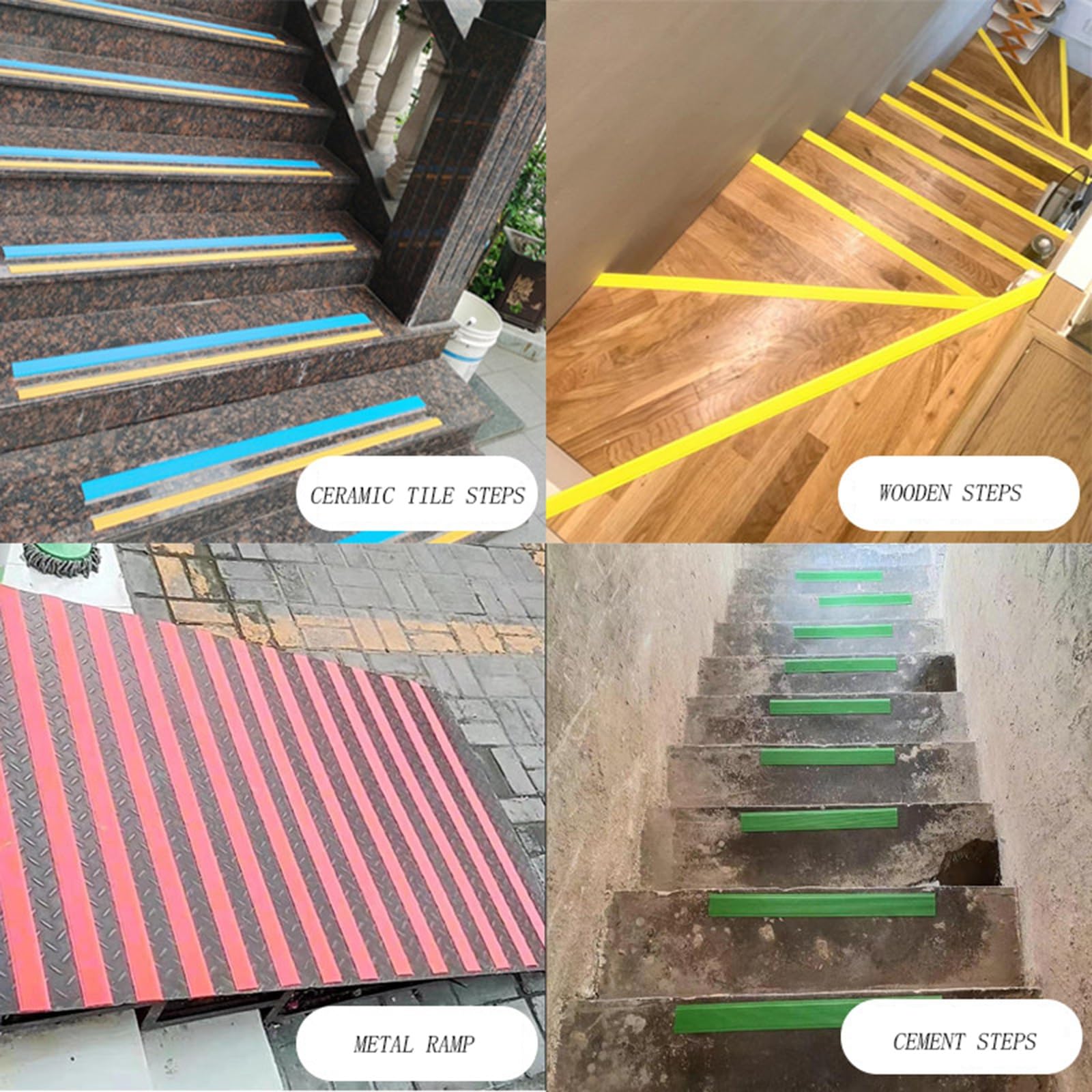 Cinta de seguridad antideslizante de 1-3-5-15-20 m, tira antideslizante de tracción, peldaños autoadhesivos para rampas, escalones, escaleras (azul - 100 mm de ancho, 20 m)