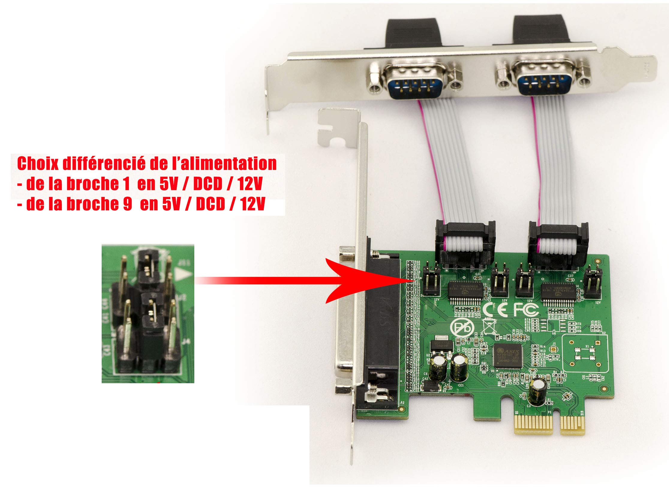 KALEA-INFORMATIQUE Carte contrôleur PCI Express PCIe Parallèle IEEE1284 LPT SPP ECP et série RS232 avec Chipset ASIX