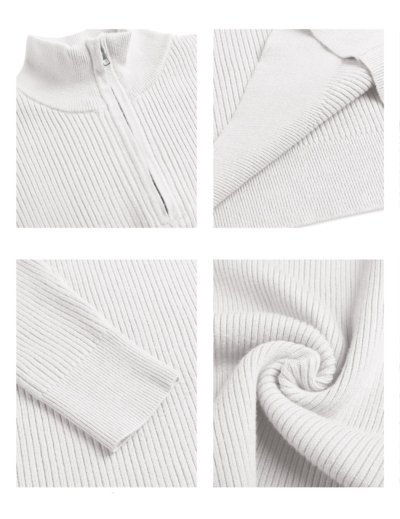 COOFANDY Maglione Uomo Invernale con Zip Maglione Uomo a Maglia con Zip 1/4 Morbido Pullover Dolcevita Classico Maglioni Invernali Regular Fit con Collo Alto
